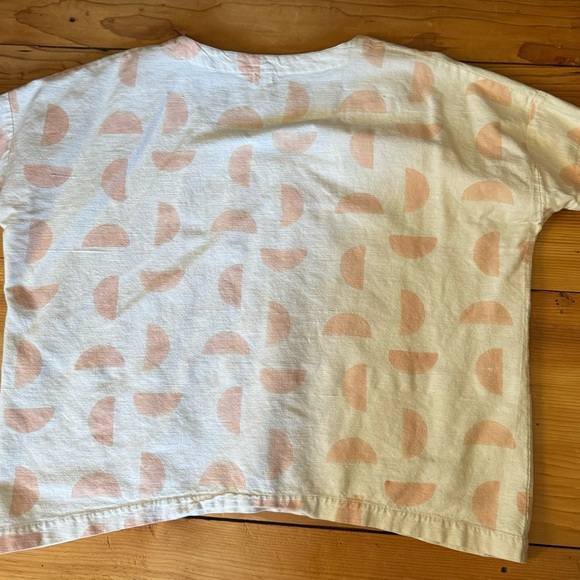 Cropped block print linen shirt - Picture 4 of 4